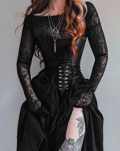 Iconic Grammy Outfits, Mesh Corset Outfit, Bg3 Oc, Grammy Outfits, Gothic Fashion Victorian, Ethereal Elegance, Corset Outfit