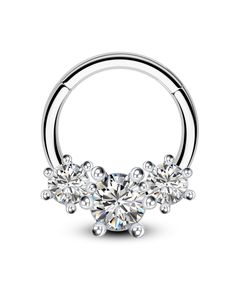 an image of a piercing ring with flowers on it