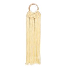 Ivory Sophie Bag | Macrame Fringe Bag with Bangle Handle | BuDhaGirl Bohemian Crochet Bag With Bamboo Handle, Bohemian Straw Bag With Round Handle, Beige Bohemian Crochet Bag With Bamboo Handle, Bohemian Beige Crochet Bag With Bamboo Handle, Chic Natural Color Macrame Bag, Fringe Bags, Gold Bangle, Perfect Bag, Eye Catching Colors