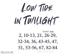 the back side of a sign that says low tide in twilight, with numbers below it