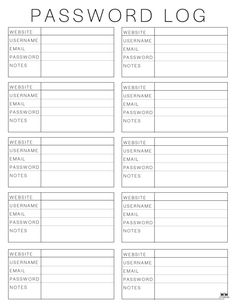 the printable passport log is shown in black and white, with words on it