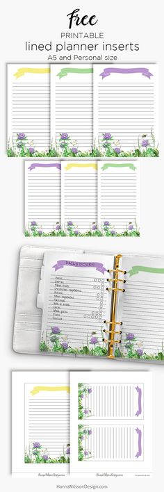 the lined planner is open and ready to be filled with notes