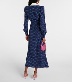 Rich Clothes, Alessandra Rich, Silk Midi Dress, Polka Dot Pattern, Midi Length, Streetwear Fashion, Style Icons, Designing Women, New Dress