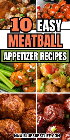 A collection of meatball appetizer recipes for a party. Party Meatball Recipes, Homemade Meatballs Crockpot, Holiday Snacks Appetizers, Crockpot Party, Crockpot Party Food, Meatball Appetizers, Easy Crockpot Meatballs, Party Food Meatballs, Football Food Appetizers