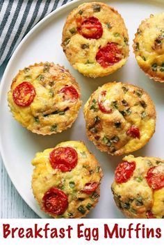 breakfast egg muffins on a white plate