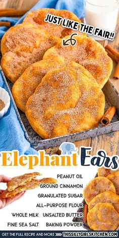 Easy Elephant Ears Recipe- This Silly Girls Kitchen Easy Treat, Easy Cinnamon