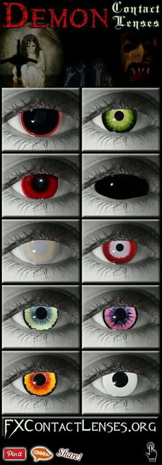 Creepy Contacts, Demonic Creatures, Scary Demon, Carnaval Make-up, Demon Character, Eye Contacts, Color Contacts, Eye Lenses, Hallowen Ideas