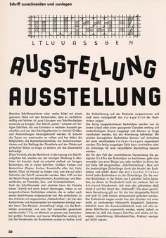 an article in german with the words aussteling aussteelinng on it