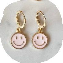 Trendy Adjustable Earrings For Birthday, Playful Pink Hoop Earrings Gift, Fun Pink Hoop Earrings As Gift, Pink Fun Hoop Earrings As Gift, Fun Pink Hoop Earrings For Gift, Trendy Birthday Earrings For Pierced Ears, Fun White Everyday Earrings, Fun White Earrings For Everyday, Cute Hypoallergenic Hoop Earrings