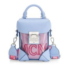 Brand New With Tags And Dust Bag. Purchased In Saks Fifth Luxury Clear Rectangular Bag, Blue Shoulder Bag With Clear Strap For Daily Use, Blue Rectangular Bag With Clear Strap, Blue Travel Bag, Mcm Purse, Mcm Handbags, Mcm Bags, Pink Crossbody Bag, Transparent Bag