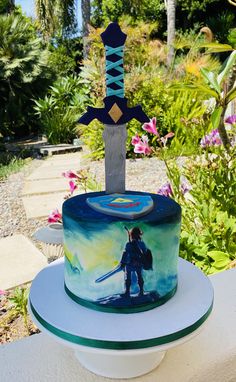 Tears Of The Kingdom Cake Ideas, Breath Of The Wild Birthday Cake, Link Zelda Cake Ideas, Zelda Tears Of The Kingdom Cake, Zelda Birthday Party Decorations, Legend Of Zelda Cake, Nintendo Birthday