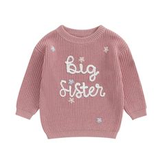 PRICES MAY VARY. Materia: Toddler sweater, soft and breathable, warm and skin friendly. This baby sweater feels very comfortable to wear. Toddler girl sweater, toddler sweaters girls, toddler knit sweater, infant sweater, newborn knit sweater. Features: Baby sweater, big sister, little sis, floral embroidery, knitted sweaters, so cute. Big sister outfit, little sister outfit, sister matching outfits, big sis outfit, matching sister outfits, baby girl sweater, baby girls' sweaters, baby knit swea Matching Sister Outfits, Outfits Long Sleeve, Baby Girl Clothes Winter, Big Sister Little Sister, Infant Baby Girl, Toddler Sweater, Sister Outfits