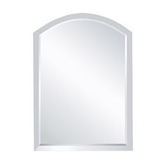 an arch shaped mirror is shown against a white background with the reflection of it's light