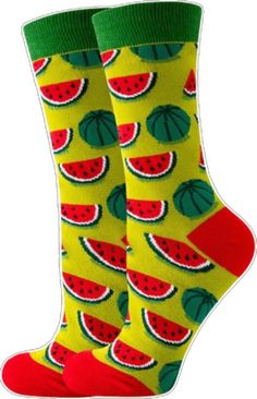 Watermelon Socks Trendy Red Socks For Summer, Trendy Orange Socks For Spring, Trendy Red Socks As Gift, Trendy Yellow Socks For Gift, Casual Multicolor Summer Socks, Trendy Red Socks As A Gift, Trendy Red Socks For Gift, Trendy Red Socks For Gifts, Casual Multicolor Socks For Summer