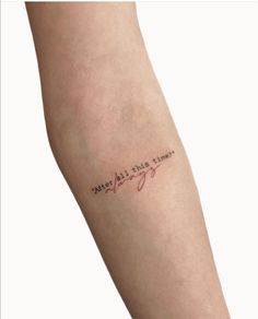 a person with a tattoo on their arm that says, i love this time?