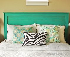 Ana White Turquoise Headboard DIY Projects Turquoise Headboard, Handmade Headboards, Rustic Wood Headboard, Diy Headboard Wooden, Diy Wood Headboard, Headboard Projects, Reclaimed Wood Headboard, Easy Weekend Projects, Decor Ikea