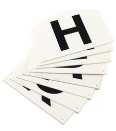 six white and black stickers with the letter h on them