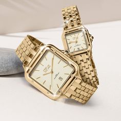 Own a stylish accessory that is both classic and contemporary with our luxurious Skyline timepieces. A champagne dial with useful date window is housed in a square case. A stainless steel, 5 link band in a gold, matt & polished or two tone polished finish seamlessly leads to a gold bezel with groove detail. This collection brings together timeless style and comfort, the ideal matching his and her watches. Classic Gold Watch With Square Face, Elegant Gold Square-faced Watch, Elegant Gold Square Face Watch, Classic Square Face Watch With Metal Dial, Timeless Gold Square Watch, Classic Gold Square Watch Accessories, Gold Square Watch For Formal Occasions, Timeless Gold Watches With Date Indicator, Yellow Gold Watch With Date Display And Rectangular Dial