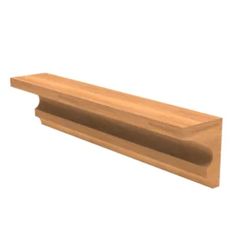 a wooden shelf with two long sections on it's sides and one section above the other