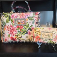 Absolutely Breathtaking!!! Like Brand New Worn Once! Wallet Not Included. Shine Bright And Stand Out!! Tote Or Has Chain Strap! Measurements Roughly 9 In Height By 12 1/2 Length. Luxury Floral Print Top Handle Bag, Luxury Multicolor Floral Print Bags, Luxury White Bags With Floral Print, Designer Bags With Floral Print For Shopping, Elegant Floral Print Top Handle Shoulder Bag, Elegant Top Handle Bag With Floral Print, Elegant Multicolor Floral Print Shoulder Bag, Elegant Floral Print Tote Bag, Elegant Floral Print Shoulder Bag For Shopping