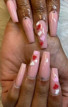 Nude Valentines Day Nails, Valentines Nail Art, Nails Valentine, Valentines Nail, Valentines Day Nail