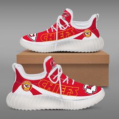 Kansas City Chiefs Yz Shoes   8211  V6 Lightweight construction with breathable mesh fabric provides a comfortable and flawless fit. Kc Cheifs, Sock Bunnies, Adventure Shoes, Chiefs Logo, Football Stuff, Fashion City, Football Fashion, Yeezy Sneakers, Chiefs Football