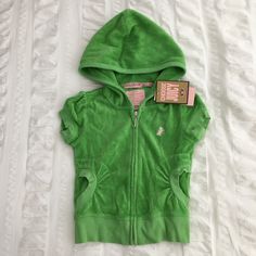 Juicy Couture Terry Hoodie, Size 2. Nwt. Green Short Sleeve Terry Hoodie. Ruched Pockets. Dress To Impress Codes Roblox Game, Roblox Game, Virtual Closet, Green Shorts, Juicy Couture, Kids Shirts, Shirts Tops, Zip Ups, Size 2