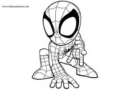 spiderman coloring pages for kids to print out and color on the page with his hands