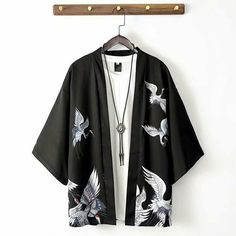 Product Description * Condition:2021 Chinese Style White Black Crane Print Loose Summer Women's Kimono Top * Color:Black,White * Size:Asian M-2XL * Package:1pc Vests  (without any accessories ）  Please note: 1.Please allow a little error due to manual measurement. 2.The color maybe a little difference because of the light,screen reflection etc. 3.If you are not sure what size to choose, you can tell us your height and weight, we will recommend the right size for you.   Payment  We accept PayPal Black Cotton Kimono For Summer, Casual Black Long Sleeve Kimono, Black Kimono Sleeves Top For Spring, Casual Black Tops With Kimono Sleeves, Black Summer Top With Kimono Sleeves, Black Cotton Kimono With Print, Black Cotton Kimono With Kimono Sleeves, Black Printed Cotton Kimono, Black Cotton Printed Kimono