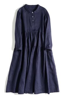 Name: Women's Organic Linen Casual Long Sleeve Dress Fabric: Fabric has no stretchSeason: Spring .Summer .FallType: DressSleeve Length: Long sleeveColor: Blue .CoffeeDressesLength: MaxiStyle: CasualMaterial: 100% LinenSilhouette: LooseFree Size:please let me know your body size (Height .Weight .Bust .Waist .Hip) . so I can give some advice. Length:113 cm .Shoulder Wide:46 cm .Bust:106 cm .Sweep:236 cm .Sleeve Length:47 cm .Cuff:22 cm Blue Linen Long Sleeve Dress With Relaxed Fit, Blue Linen Long Sleeve Maxi Dress, Casual Long Sleeve Blue Nightgown, Blue Oversized Cotton Dress, Blue Linen Dress With Long Sleeves, Relaxed Fit, Linen Casual, Long Sleeve Casual Dress, Organic Linens, Fashion Hacks Clothes