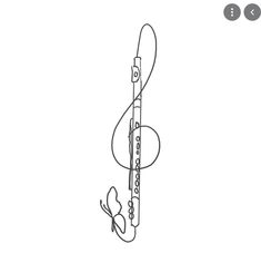 a line drawing of a musical instrument with music notes on the side and an electric guitar in the middle