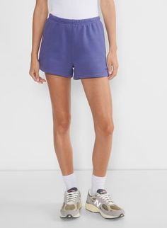 COZY FLEECE PERFECT HI-RISE MINI SWEATSHORT | Aritzia Fade Color, Zip Sweater, Ankle Socks, Crew Socks, Active Wear, Cashmere, Perfect Fit, High Rise, Dye