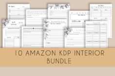 the amazonn kp interior bundle is shown in black and white with text that reads,