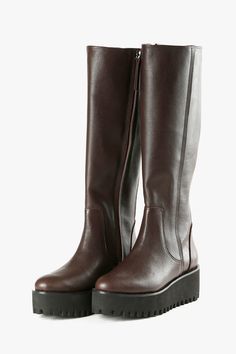 Brown knee high wedge boots Boots To Wear With Dresses, Knee High Brown Leather Boots, Brown Leather Tall Boots, Brown Tall Boots, Brown Leather Knee High Boots, Tall Brown Leather Boots, Black Footwear, Brown Knee High Boots, Tall Brown Boots