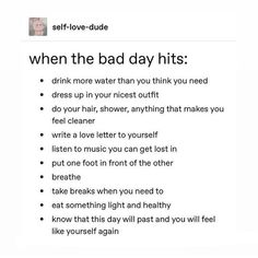 an image of someone's bad day list