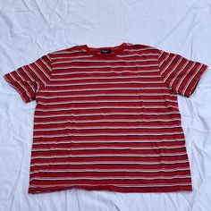 -Never Worn -Multi-Colored Forever 21 Striped Cotton Tops, Casual Striped Tops From Forever 21, Casual Red Tops From Forever 21, Casual Red Forever 21 Tops, Red Forever 21 Crew Neck Top, Forever 21 Red Crew Neck Top, 21 Shirt, Forever 21 Shirts, Shirt Color