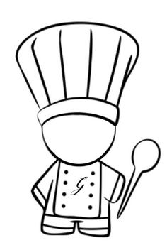 a cartoon chef with a spoon in his hand