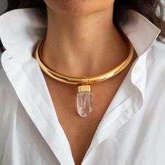 Lumia Amun Necklace - Tohum Design Women's Wear, Local Artisans, Rock Crystal, Crystal Pendant, Summer Women, Natural Stone, The Magic, With Love, Choker