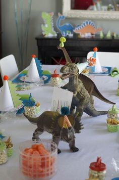 an image of a birthday party with dinosaurs