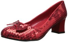 PRICES MAY VARY. Red seuined slipper with bow accent Stacked heel Red Sequin Shoes, Small Heel Shoes, Dorothy Costume, Sequin Shoes, Ellie Shoes, Sandal Online, Costume Shoes, Pump Dress, Wizard Of Oz