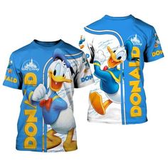 Cute Donald Duck Tshirt Pattern Disney Cartoon Outfits Unisex Casual T-shirts Meaningful Gift For Family Gift For Boyfriend Valentine Gift Donald Duck T Shirt Design, Tshirt Halloween Costumes, Movie Character Costumes, Halloween Costumes For Family, Prince Costume, Duck Shirt, Valentines Gifts For Boyfriend, 3d Shirt, Cartoon Outfits