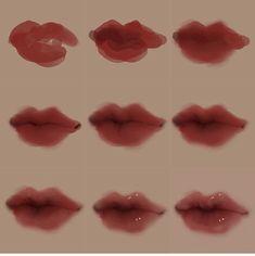 multiple images of lips with different shapes and colors