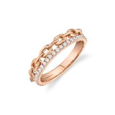 London Collection 14k Gold Diamond Rectangle Chain Link Ring Multi Finger Rings, Chain Link Ring, Green Topaz, Link Ring, Designer Rings, Diamond Heart Ring, Brown Fits, Linking Rings, Gold Link