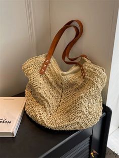 BirdinBag - Chic Beach Holiday Straw Tote Bag Straw Tote Bag, Straw Tote, Word Wrap, Beach Holiday, Handle Bag, Womens Tote Bags, Straw Bag, The Row, Straw