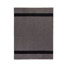 a gray and black striped rug on a white background with the word's name written in