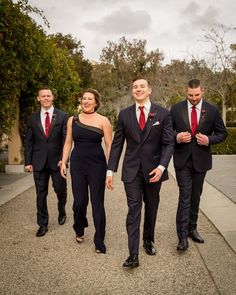 Groomsmen Navy Tuxedos & Suits with Burgundy / Berry Accents. Best Woman / Female Best Man in Navy Jumper/Jumpsuit.

For our Our Navy, Gold, & Burgundy Classic Wedding. Modern take on Old Hollywood Glamour. Groomsmen Navy, Navy Tuxedo, Navy Tuxedos, Men Jumpsuit, Navy Jumper, Suit Jumpsuit, Green Accessories