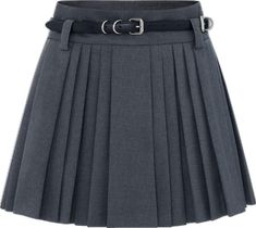 Women's Belt, Gray Skirt, Pleated Mini Skirt, Mesh Bag, Belts For Women, Quality Fabric, Mini Skirt, Gray Color, A Line