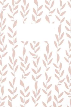 a white and pink wallpaper with leaves on it