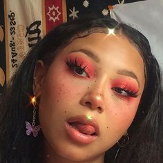 Eyeshadow Aesthetic, Reference Face, Indie Makeup, Red Eyeshadow, Alternative Makeup, Cool Makeup Looks, Photography Makeup