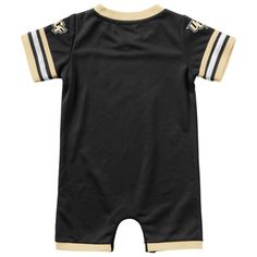 Give your little one the perfect UCF Knights game day attire with this Bumpo Football romper from Colosseum. It features authentic UCF Knights graphics and colors that set them on the path to lifelong fandom. Snaps at the bottom also make dressing easier and faster.Give your little one the perfect UCF Knights game day attire with this Bumpo Football romper from Colosseum. It features authentic UCF Knights graphics and colors that set them on the path to lifelong fandom. Snaps at the bottom also Black Letter Print Onesie For Playtime, Casual Cotton Onesie For Sports Events, Black Short Sleeve Onesie For Playwear, Black Short Sleeve Onesie With Letter Print, Cotton Onesie With Letter Print For Sports Events, Casual Onesie With Letter Print For Game Day, Black Onesie With Graphic Print For Playtime, Black Graphic Print Onesie For Playtime, Casual Sports Onesie With Letter Print